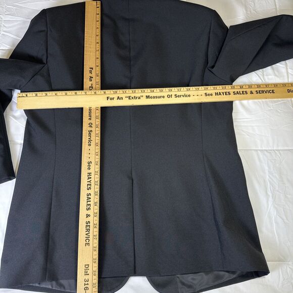 Black Tuxedo Satin Lapel Jacket 42R Pants 34L - Picture 7 of 14